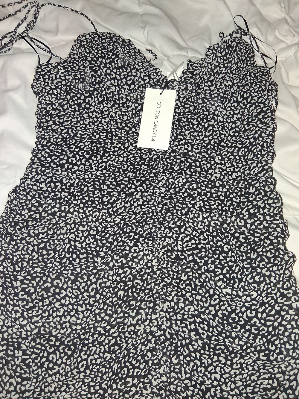 Cotton Candy Body Black & White Leopard Print Slip Dress